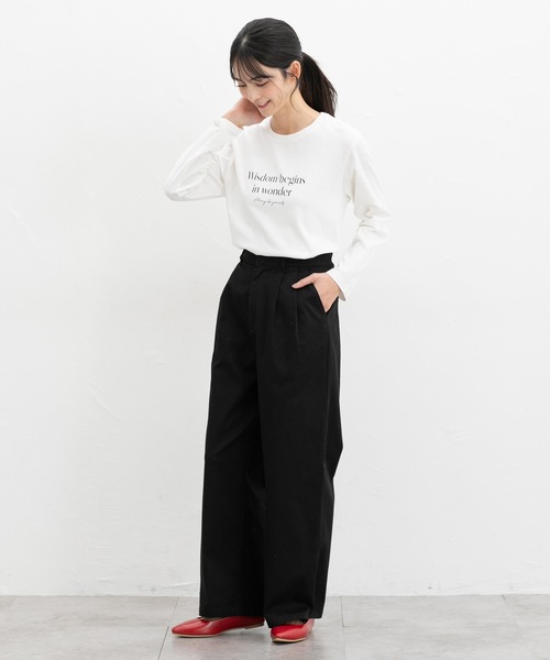 Honeys(ハニーズ)の「ロゴプリントTシャツ(Tシャツ/カットソー・レディース・ホワイト×ブラック/ホワイト×ブルー/ブラック/オートミール/スミクロ・L/LL/M/S)」の7枚目の写真