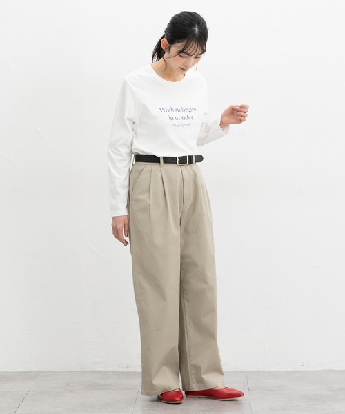 Honeys(ハニーズ)の「ロゴプリントTシャツ(Tシャツ/カットソー・レディース・ホワイト×ブラック/ホワイト×ブルー/ブラック/オートミール/スミクロ・L/LL/M/S)」の14枚目の写真