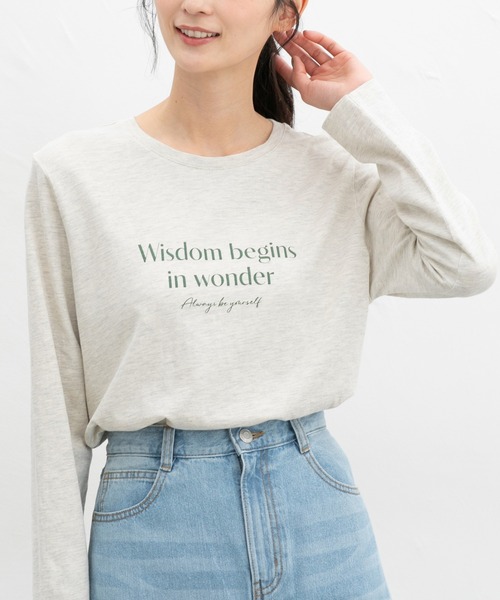 Honeys(ハニーズ)の「ロゴプリントTシャツ(Tシャツ/カットソー・レディース・ホワイト×ブラック/ホワイト×ブルー/ブラック/オートミール/スミクロ・L/LL/M/S)」の19枚目の写真