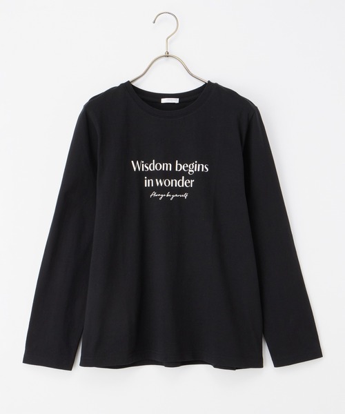 Honeys(ハニーズ)の「ロゴプリントTシャツ(Tシャツ/カットソー・レディース・ホワイト×ブラック/ホワイト×ブルー/ブラック/オートミール/スミクロ・L/LL/M/S)」の22枚目の写真