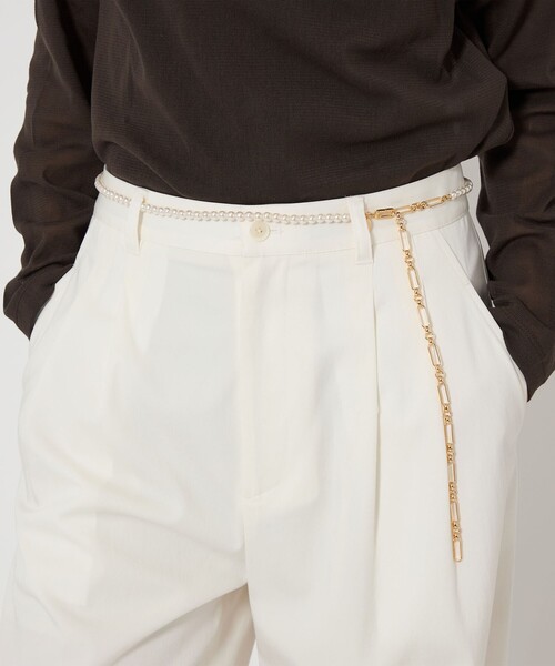 green label relaxing(グリーンレーベルリラクシング)の「異素材コンビ チェーンベルト(ベルト・レディース・ゴールド・FREE)」の1枚目の写真