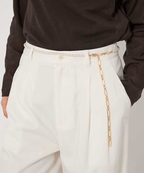 green label relaxing(グリーンレーベルリラクシング)の「異素材コンビ チェーンベルト(ベルト・レディース・ゴールド・FREE)」の2枚目の写真