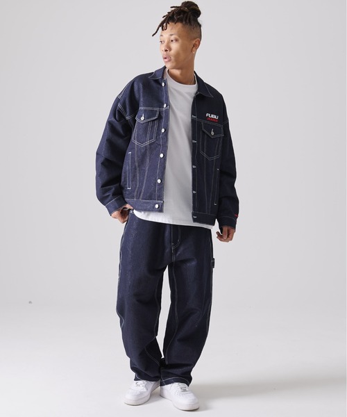 フブ　FUBU 両面刺繍ロゴ　ブラック　黒　パデッドジャケット　Lサイズ. フブ FUBU 両面刺繍ロゴ ブラック 黒 パデッドジャケット L