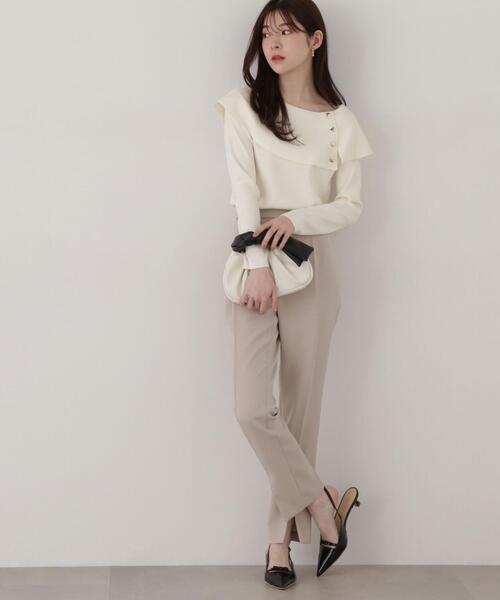 PROPORTION BODY DRESSING(プロポーションボディドレッシング)の「フロントスリットパンツ / 1215130204(その他パンツ・レディース・ベージュ/ブラック・SMALL/MEDIUM)」の3枚目の写真