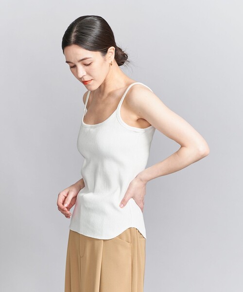 BEAUTY&YOUTH UNITED ARROWS（ビューティーアンドユースユナイテッドアローズ）の「コットンリブ ブラキャミソール（キャミソール・レディース・ダークブラウン/オフホワイト/ブラック・FREE）」の2枚目の写真