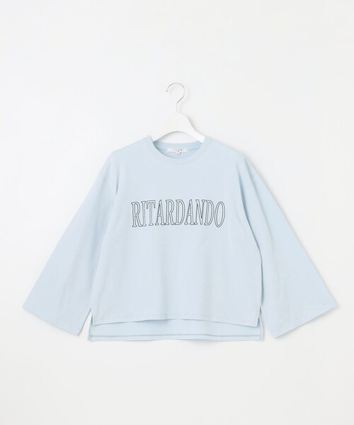 23区(ニジュウサンク)の「【SLOW/一部店舗限定】MVSコットン フレア袖 ロゴTシャツ(Tシャツ/カットソー・レディース・グレー系/ホワイト系/サックスブルー系・38)」の5枚目の写真