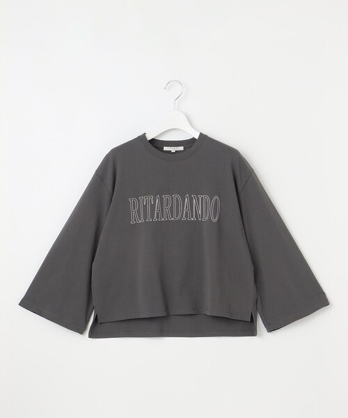 23区(ニジュウサンク)の「【SLOW/一部店舗限定】MVSコットン フレア袖 ロゴTシャツ(Tシャツ/カットソー・レディース・グレー系/ホワイト系/サックスブルー系・38)」の7枚目の写真