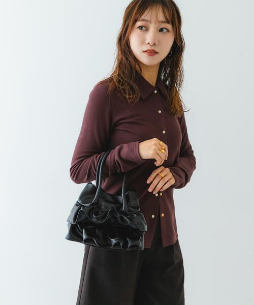 RODE SKO（ロデスコ）の「フリルショルダーハンドバッグ（ハンドバッグ・レディース・シルバー/ブラック/アイボリー/ブラウン系その他/ベージュ/ベージュ系その他/ホワイト系その他/ブラック系その他・ONE）」の10枚目の写真