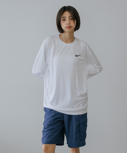 NIKE（ナイキ）の「NIKE/ナイキ エッセンシャルロングスリーブハイドロガード 2026年春夏 新色追加春服 夏服（ラッシュガード・メンズ・ネイビー/ホワイト/ブラック・L/M/XL/2XL）」の5枚目の写真