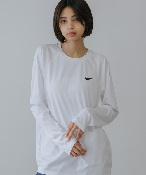 NIKE（ナイキ）の「NIKE/ナイキ エッセンシャルロングスリーブハイドロガード 2026年春夏 新色追加春服 夏服（ラッシュガード・メンズ・ネイビー/ホワイト/ブラック・L/M/XL/2XL）」の4枚目の写真