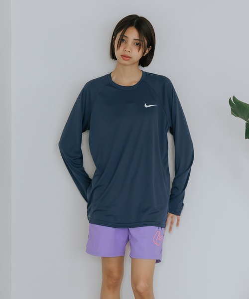 NIKE（ナイキ）の「NIKE/ナイキ エッセンシャルロングスリーブハイドロガード 2026年春夏 新色追加春服 夏服（ラッシュガード・メンズ・ネイビー/ホワイト/ブラック・L/M/XL/2XL）」の11枚目の写真