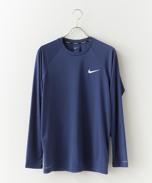 NIKE（ナイキ）の「NIKE/ナイキ エッセンシャルロングスリーブハイドロガード 2026年春夏 新色追加春服 夏服（ラッシュガード・メンズ・ネイビー/ホワイト/ブラック・L/M/XL/2XL）」の9枚目の写真
