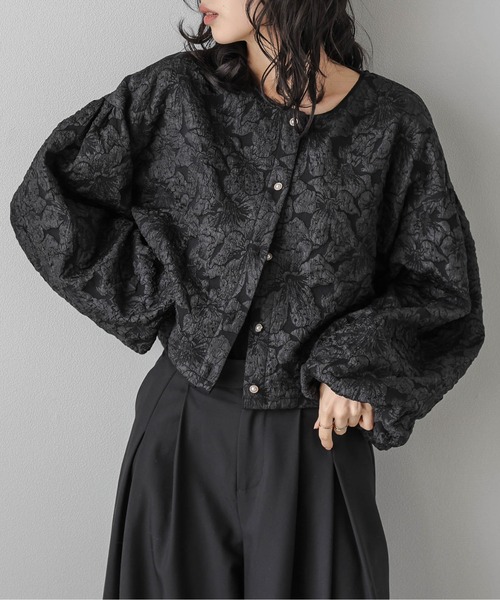 La-gemme(ラジェム)の「ふくれジャガードブルゾン(ブルゾン・レディース・ネイビー/ベージュ/ブラック・フリー)」の20枚目の写真