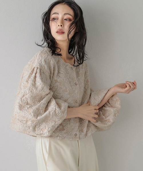 セール】ふくれジャガードブルゾン（ブルゾン）｜La-gemme（ラジェム