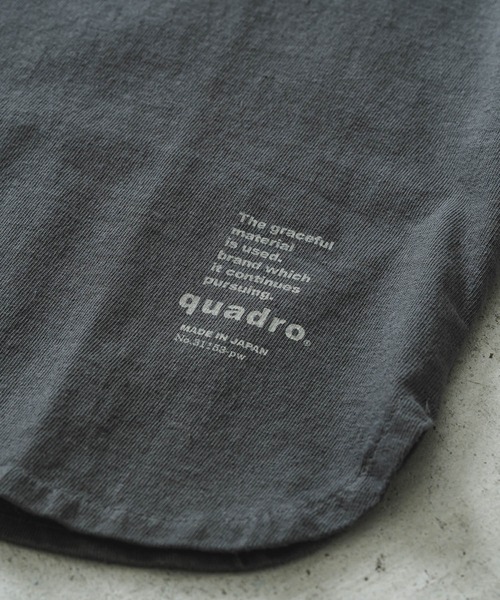 quadro(クオドロ)の「14/1エメラルド天竺ドロップショルダークルーネックプルオーバー(Tシャツ/カットソー・メンズ・ダークネイビー/グレー/オフホワイト・MEDIUM/LARGE)」の10枚目の写真