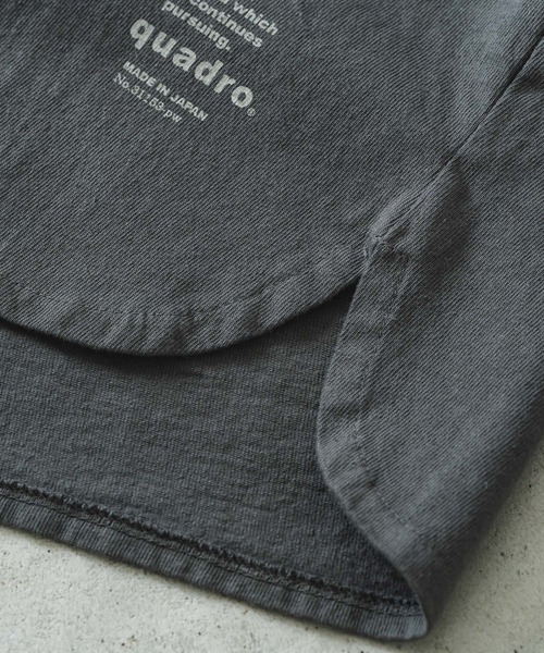 quadro(クオドロ)の「14/1エメラルド天竺ドロップショルダークルーネックプルオーバー(Tシャツ/カットソー・メンズ・ダークネイビー/グレー/オフホワイト・MEDIUM/LARGE)」の12枚目の写真