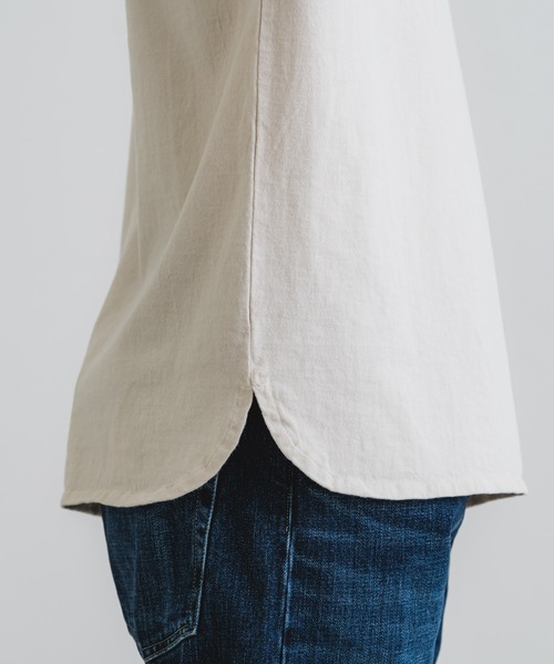 quadro(クオドロ)の「14/1エメラルド天竺ドロップショルダークルーネックプルオーバー(Tシャツ/カットソー・メンズ・ダークネイビー/グレー/オフホワイト・MEDIUM/LARGE)」の21枚目の写真