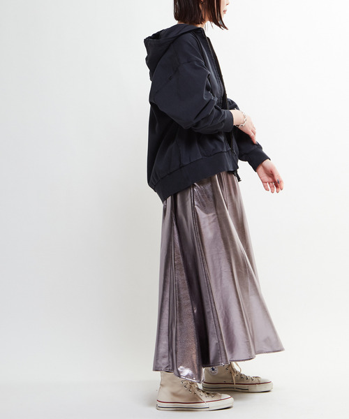 CONVERSE TOKYO(コンバーストウキョウ)の「PIGMENT DYE DISTRESSED ZIP-UP HOODIE(パーカー・レディース・ピンク/アイボリー/スミクロ・MEDIUM/SMALL)」の15枚目の写真
