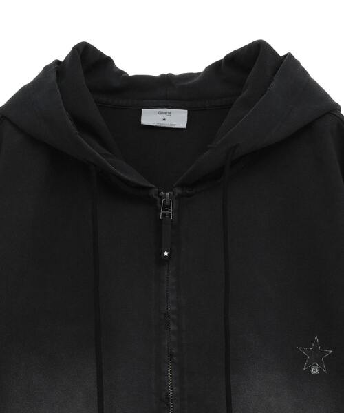CONVERSE TOKYO(コンバーストウキョウ)の「PIGMENT DYE DISTRESSED ZIP-UP HOODIE(パーカー・レディース・ピンク/アイボリー/スミクロ・MEDIUM/SMALL)」の22枚目の写真