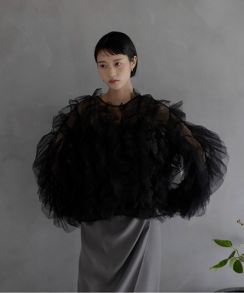 epine ブラウス チュール  all tulle frill blouse epine エピヌ all tulle frill blouse PINK