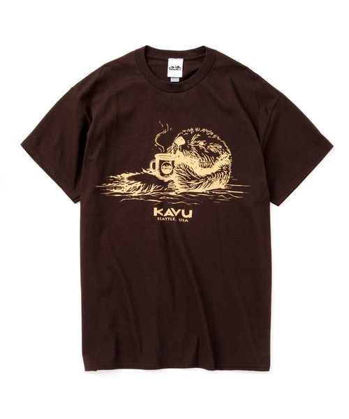KAVU(カブー)の「KAVU/カブー Sea Otter Tee/シーオッターティー(Tシャツ/カットソー・メンズ・インディゴブルー/ブラック/チョコ/オリーブ/ライトピンク/ホワイト/アッシュグレー・MEDIUM/X-LARGE/LARGE)」の4枚目の写真