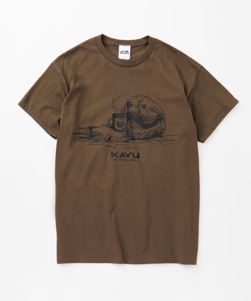 KAVU(カブー)の「KAVU/カブー Sea Otter Tee/シーオッターティー(Tシャツ/カットソー・メンズ・インディゴブルー/ブラック/チョコ/オリーブ/ライトピンク/ホワイト/アッシュグレー・MEDIUM/X-LARGE/LARGE)」の5枚目の写真