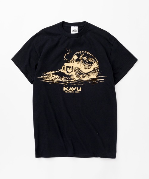 KAVU(カブー)の「KAVU/カブー Sea Otter Tee/シーオッターティー(Tシャツ/カットソー・メンズ・インディゴブルー/ブラック/チョコ/オリーブ/ライトピンク/ホワイト/アッシュグレー・MEDIUM/X-LARGE/LARGE)」の1枚目の写真