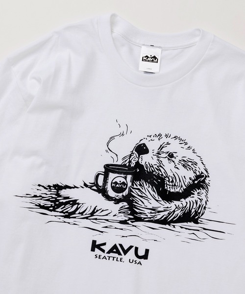 KAVU(カブー)の「KAVU/カブー Sea Otter Tee/シーオッターティー(Tシャツ/カットソー・メンズ・インディゴブルー/ブラック/チョコ/オリーブ/ライトピンク/ホワイト/アッシュグレー・MEDIUM/X-LARGE/LARGE)」の11枚目の写真