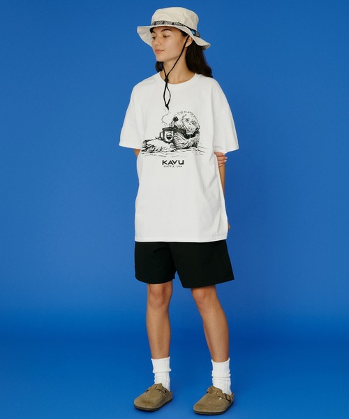 KAVU(カブー)の「KAVU/カブー Sea Otter Tee/シーオッターティー(Tシャツ/カットソー・メンズ・インディゴブルー/ブラック/チョコ/オリーブ/ライトピンク/ホワイト/アッシュグレー・MEDIUM/X-LARGE/LARGE)」の8枚目の写真
