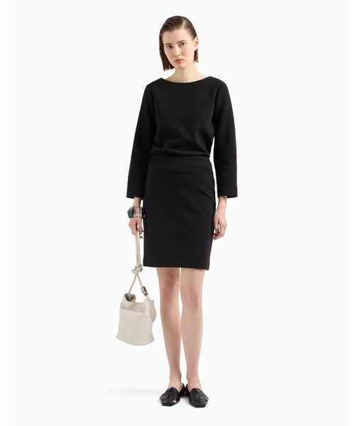 EMPORIO ARMANI(エンポリオアルマーニ)の「【エンポリオ アルマーニ】セーター オットマンジャージー サイドスリット(ニット/セーター・レディース・ホワイト/ブラック・MEDIUM/X-SMALL/LARGE/SMALL)」の5枚目の写真