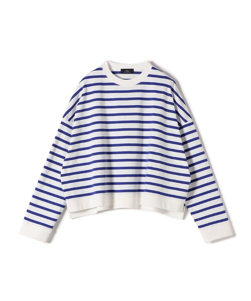 新品✨SHIPS シップス 現行モデル コットンボーダークルーネックプルオーバー SHIPS Primary Navy Label:コットン ボーダー クルーネック プル
