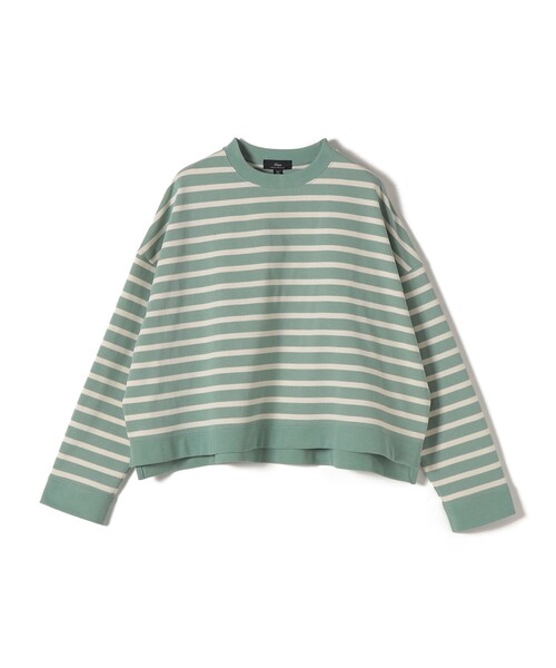 新品✨SHIPS シップス 現行モデル コットンボーダークルーネックプルオーバー SHIPS Primary Navy Label:コットン ボーダー クルーネック プル