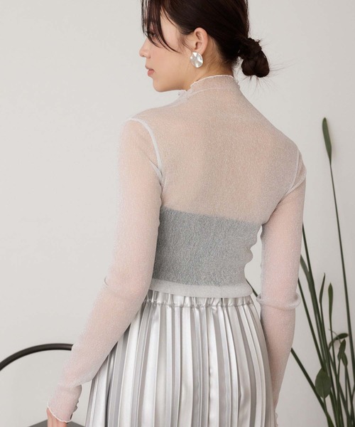 Edit Sheen（エディットシーン）の「ラメシアーメロウハイネック（Tシャツ/カットソー・レディース・ダークグレー/ホワイト/ブラック/アイボリー・M）」の18枚目の写真