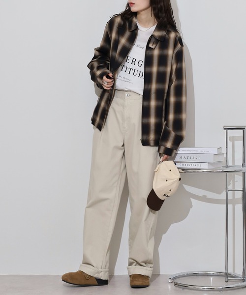 BIG MIKE(ビッグマイク)の「BIG MIKE レーヨン混 オンブレチェックブロックチェック スイングトップ ジップアップブルゾン(ブルゾン・メンズ・ホワイト×ブラック/ブラック系その他・L/M/XL)」の13枚目の写真