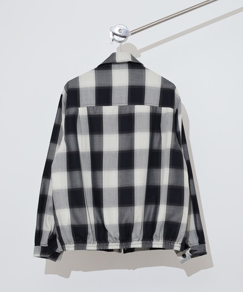 BIG MIKE(ビッグマイク)の「BIG MIKE レーヨン混 オンブレチェックブロックチェック スイングトップ ジップアップブルゾン(ブルゾン・メンズ・ホワイト×ブラック/ブラック系その他・L/M/XL)」の9枚目の写真