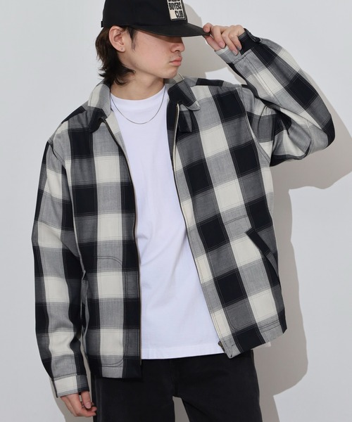 BIG MIKE(ビッグマイク)の「BIG MIKE レーヨン混 オンブレチェックブロックチェック スイングトップ ジップアップブルゾン(ブルゾン・メンズ・ホワイト×ブラック/ブラック系その他・L/M/XL)」の16枚目の写真