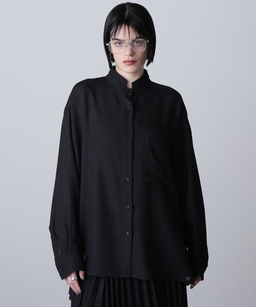 ROSE BUD(ローズバッド)の「(mici)MESH BIG SHIRT(シャツ/ブラウス・レディース・ピンク/ブラック・ONE SIZE)」の1枚目の写真