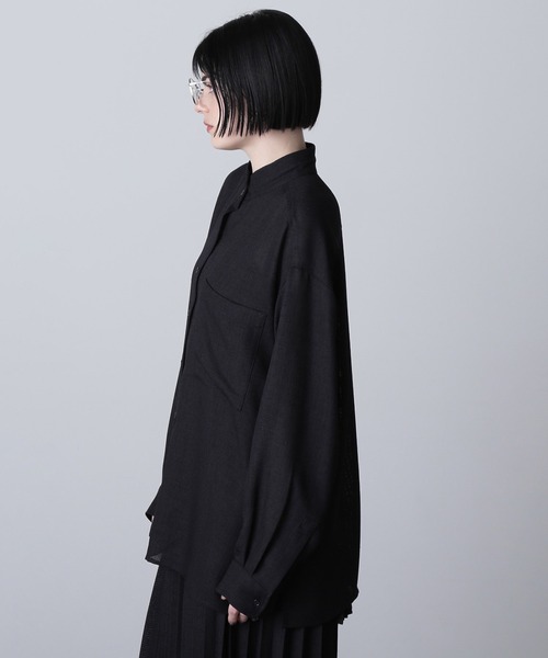 ROSE BUD(ローズバッド)の「(mici)MESH BIG SHIRT(シャツ/ブラウス・レディース・ピンク/ブラック・ONE SIZE)」の7枚目の写真