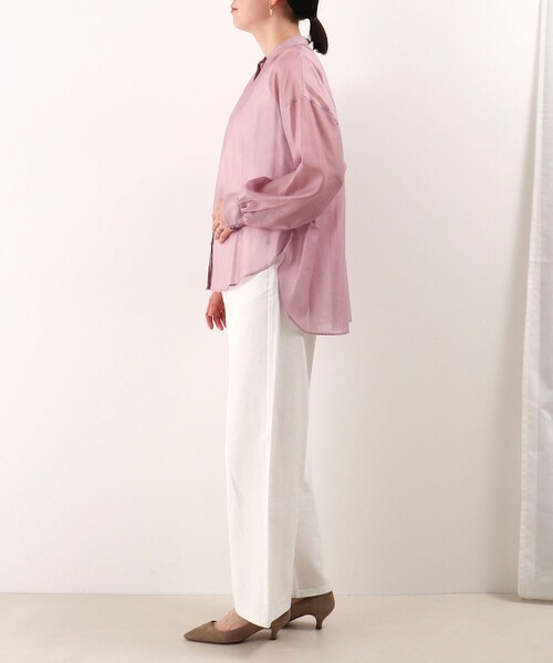 NOLLEY'S LIGHT（ノーリーズライト）の「ソフトローンバックシャーリングブラウス（シャツ/ブラウス・レディース・イエロー/カーキ/ブルー・38）」の5枚目の写真