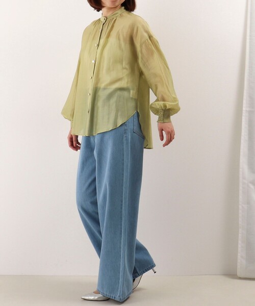 NOLLEY'S LIGHT（ノーリーズライト）の「ソフトローンバックシャーリングブラウス（シャツ/ブラウス・レディース・イエロー/カーキ/ブルー・38）」の11枚目の写真