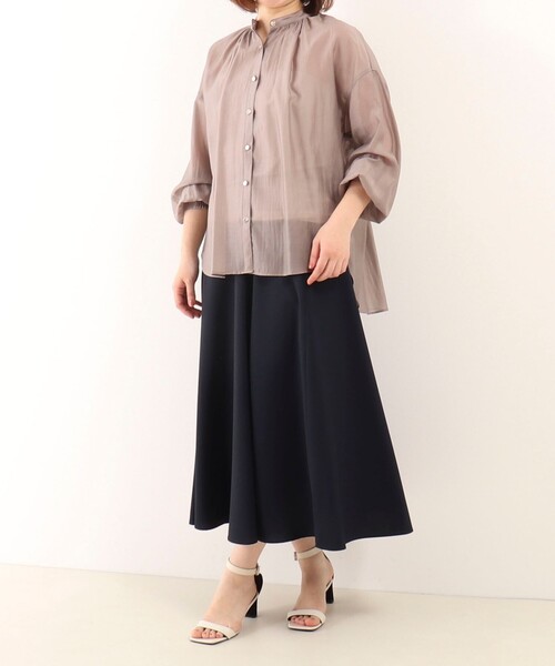 NOLLEY'S LIGHT（ノーリーズライト）の「ソフトローンバックシャーリングブラウス（シャツ/ブラウス・レディース・イエロー/カーキ/ブルー・38）」の15枚目の写真