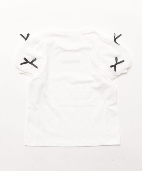 PINKHUNT（ピンクハント）の「PINKHUNT ピンクハント リボン付き 袖チュール Tシャツ 0554K（Tシャツ/カットソー・キッズ・ホワイト/ベビーピンク・130cm/140cm/150cm/160cm/120cm）」の3枚目の写真