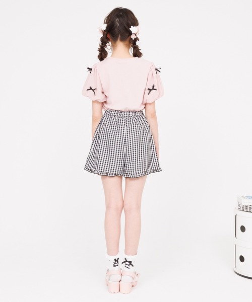 PINKHUNT（ピンクハント）の「PINKHUNT ピンクハント リボン付き 袖チュール Tシャツ 0554K（Tシャツ/カットソー・キッズ・ホワイト/ベビーピンク・130cm/140cm/150cm/160cm/120cm）」の9枚目の写真