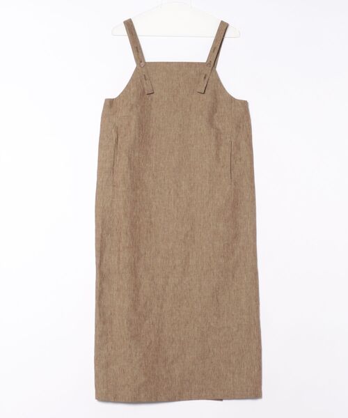 SIPULI（シプリ）の「Linen Chambray ジャンパースカート（ワンピース・レディース・ブラウン/ブルー・2）」の10枚目の写真