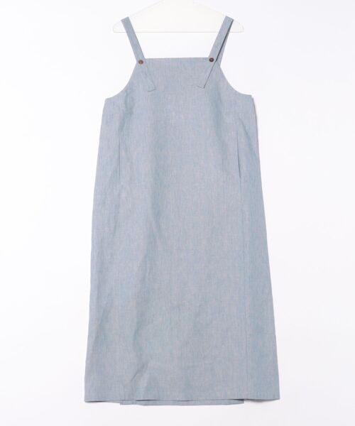 SIPULI（シプリ）の「Linen Chambray ジャンパースカート（ワンピース・レディース・ブラウン/ブルー・2）」の13枚目の写真