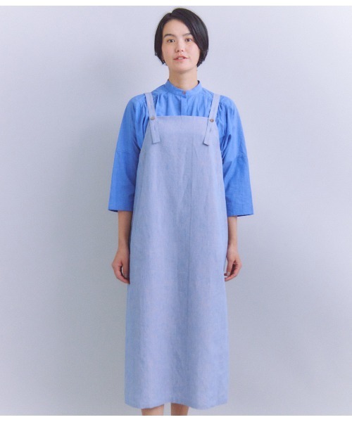 SIPULI（シプリ）の「Linen Chambray ジャンパースカート（ワンピース・レディース・ブラウン/ブルー・2）」の20枚目の写真