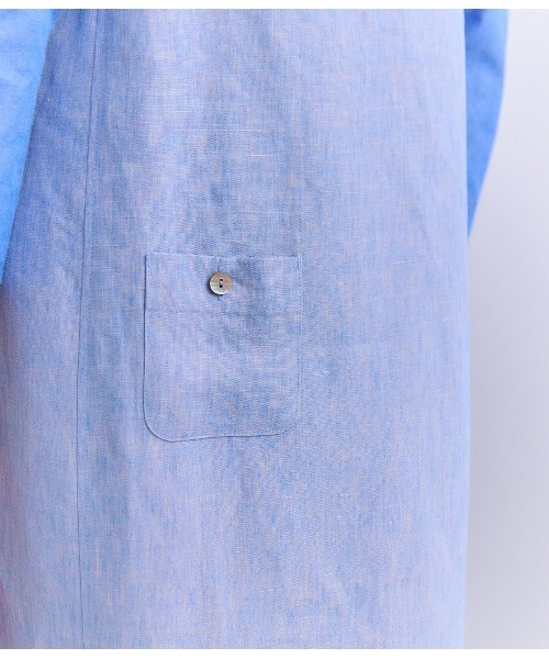 SIPULI（シプリ）の「Linen Chambray ジャンパースカート（ワンピース・レディース・ブラウン/ブルー・2）」の15枚目の写真