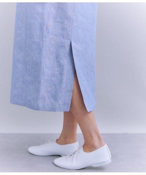 SIPULI（シプリ）の「Linen Chambray ジャンパースカート（ワンピース・レディース・ブラウン/ブルー・2）」の14枚目の写真