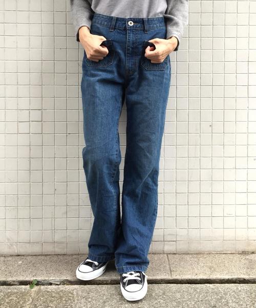 Another Edition（アナザーエディション）の「デニムバギーパンツ/AEBC DNM バギー PT◆（デニムパンツ・レディース・ライトブルー/ネイビー・SMALL/MEDIUM）」の2枚目の写真