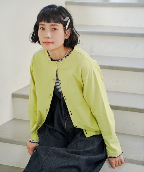 LBC（エルビーシー）の「ポンチミニスナップボタンカーディガン（カーディガン/ボレロ・レディース・イエロー/オフホワイト/ブラック・M）」の10枚目の写真